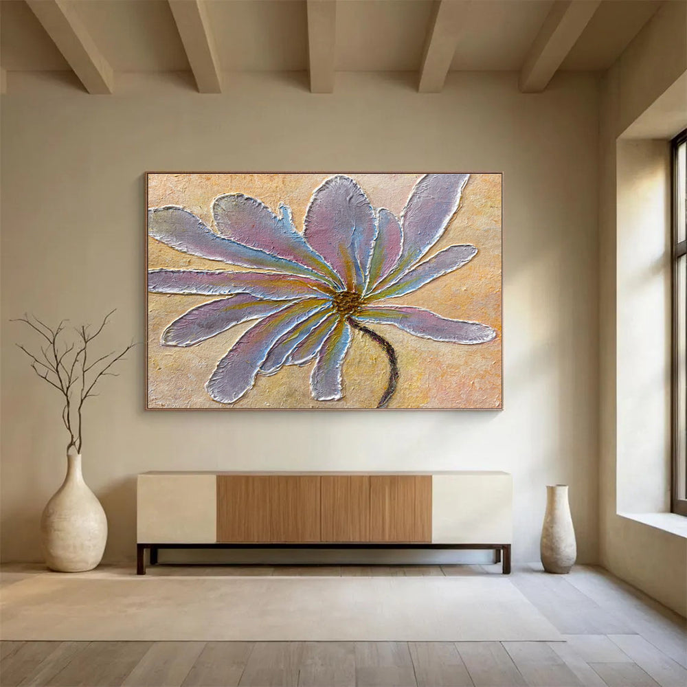 Textured Flower Abstract Painting for Charming Garden - Facing Cafes YHT346