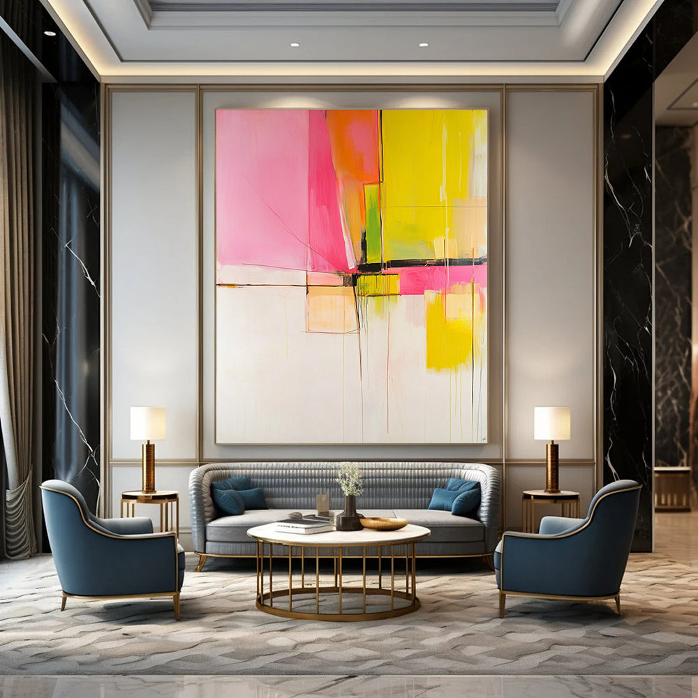 Bold Color Block Abstract Painting for Contemporary Art Galleries GAB0918