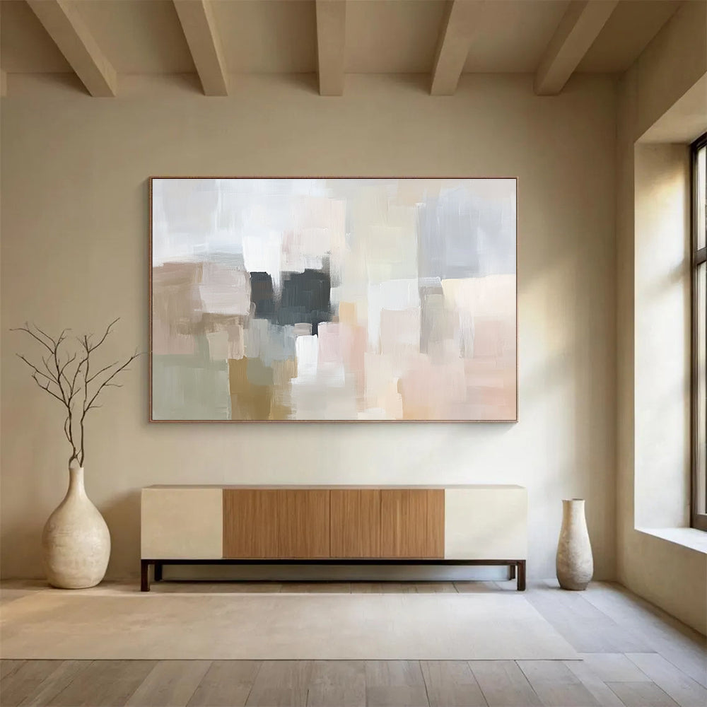 Neutral Blocks Abstract Composition Painting ABS220