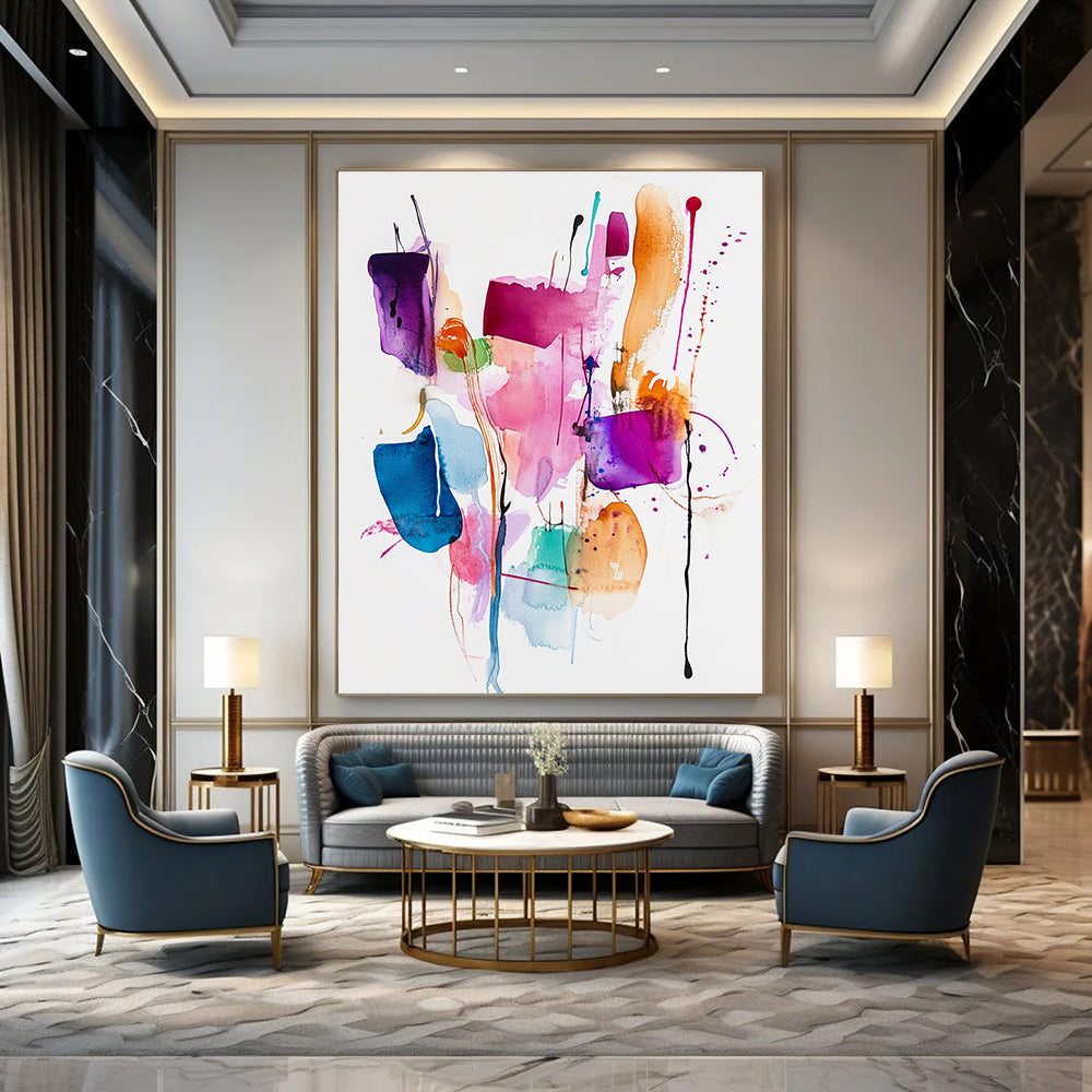 Colorful Drip Composition Abstract Painting for Art - Loving Studios GAB0992