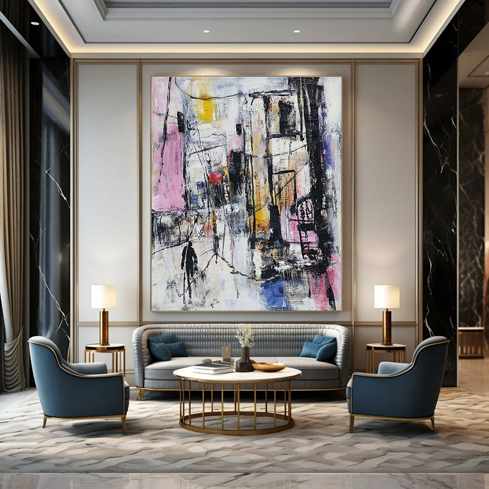 Vibrant Abstract Street Scene Painting for Art - Centric Bars GAB1138