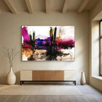 Vibrant Desert Cactus Abstract Painting ABS207