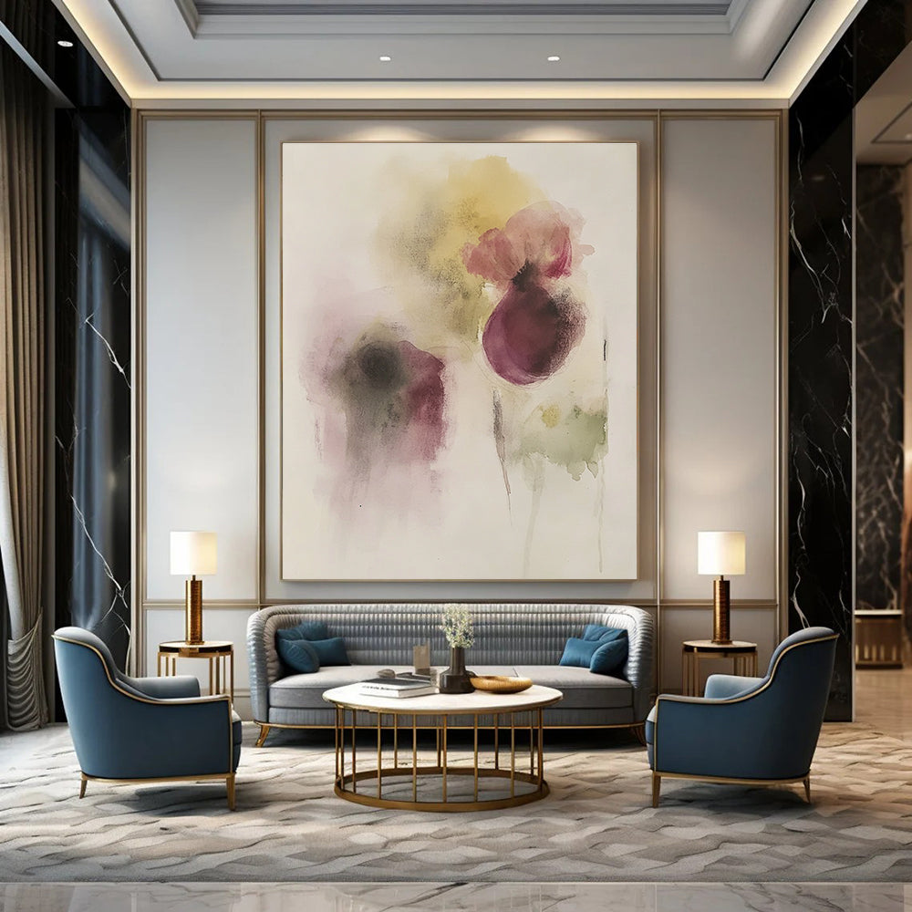 Purple Flower Abstract Painting for Luxury - Styled Salons GAB0988