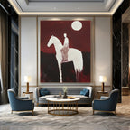 Rider on Horse Abstract Painting for Equestrian - Themed Galleries GAB1047