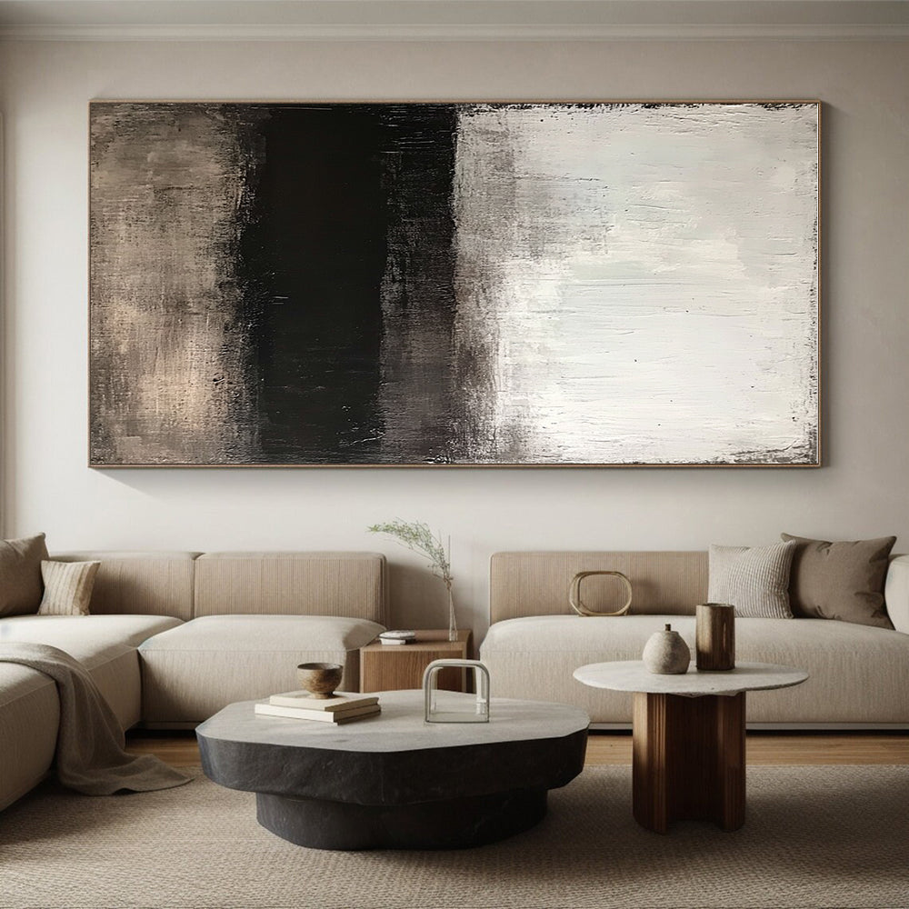 Gray Abstract Horizon Painting with Quiet Contemplation WINK362