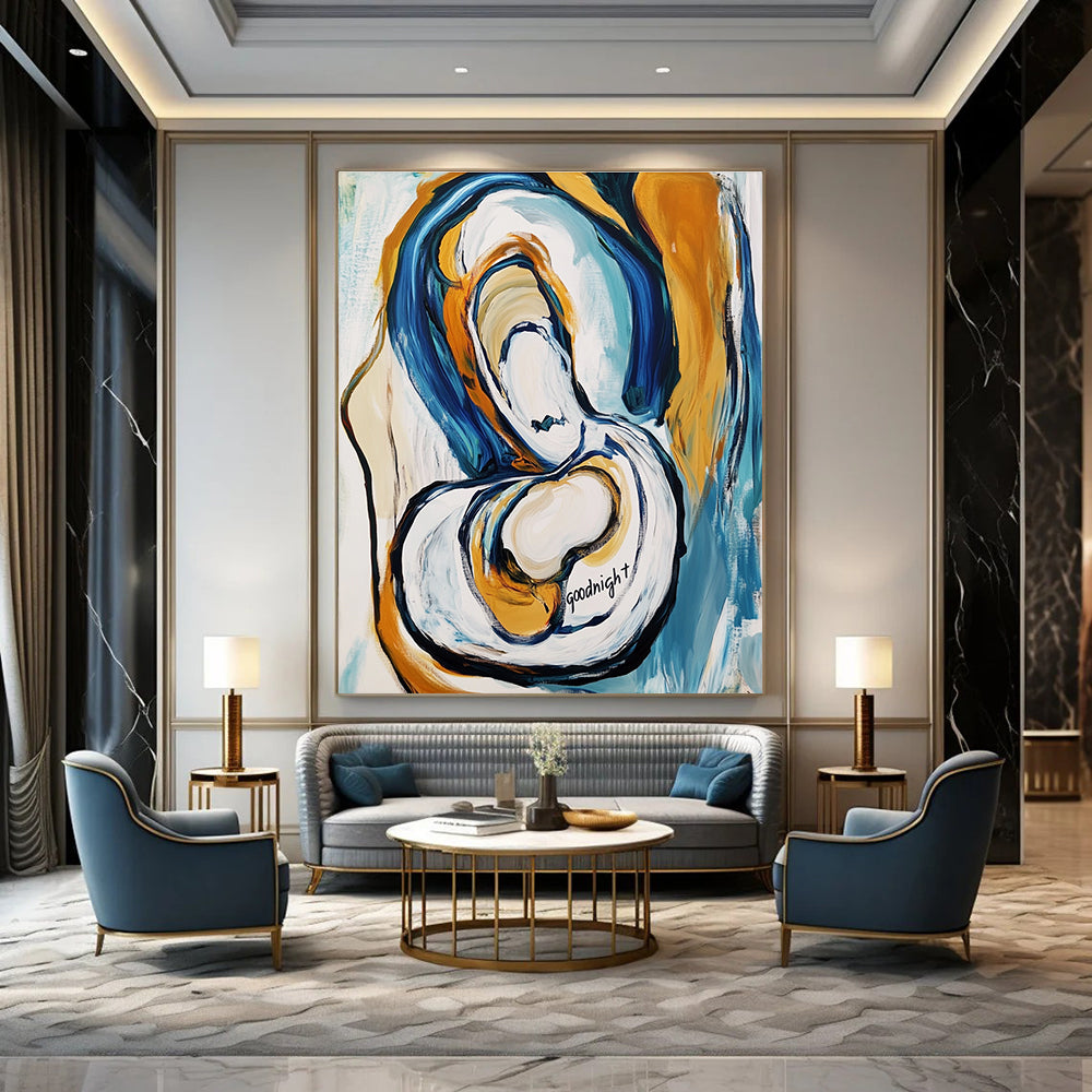 Abstract “Goodnight” Painting for Cozy Bedrooms GAB0744