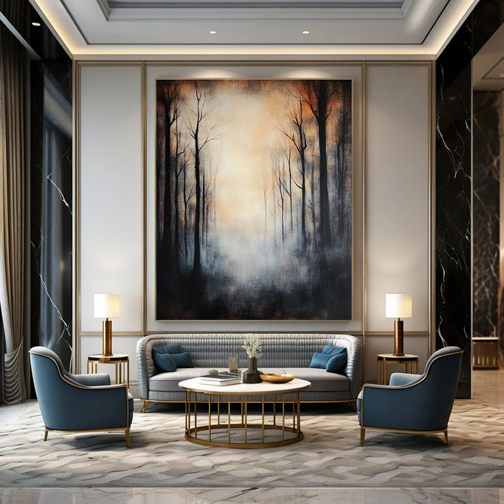 Misty Forest Abstract Painting for Mysterious Vibes GAB0727