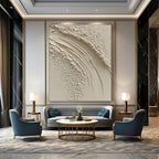 Cream Textured Abstract - Subtle Tactile Art GAB0415