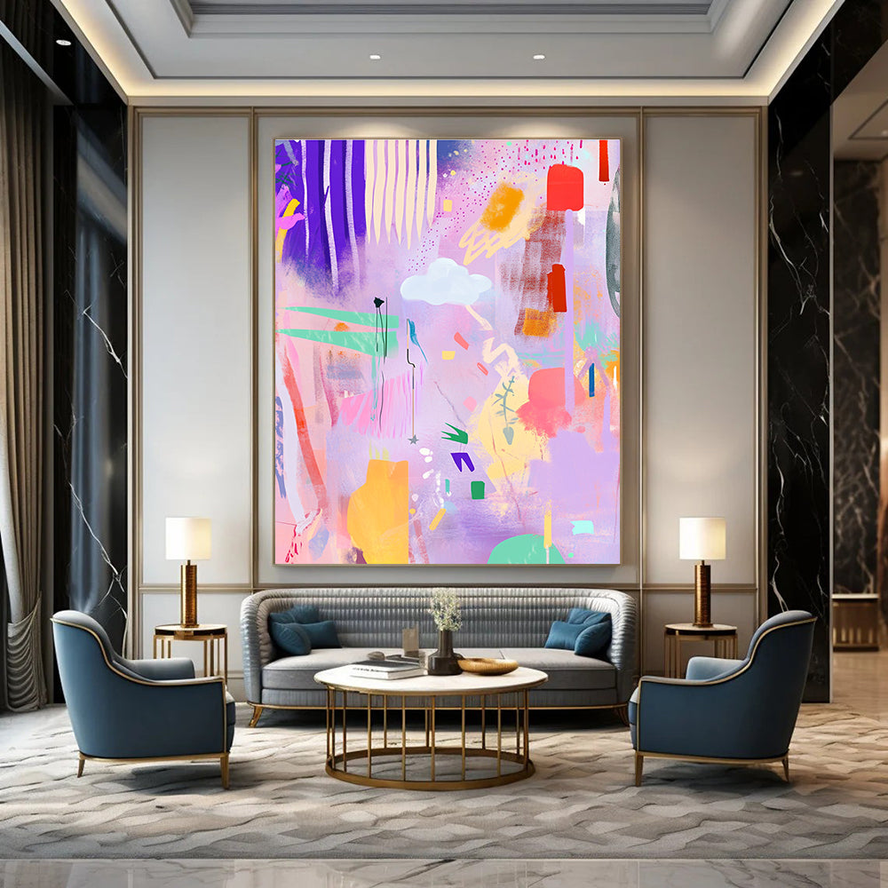 Pastel Dreamscape Abstraction - Whimsical Surreal Art GAB0384