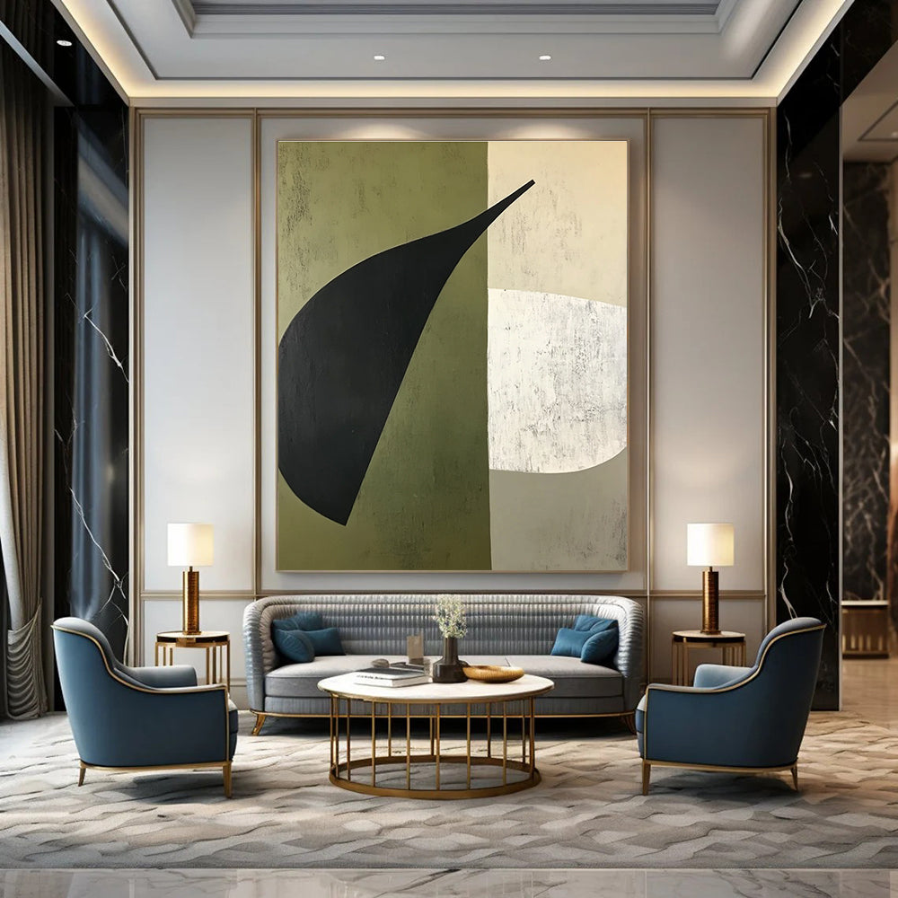 Abstract Leaf Shapes Painting for Nature - Inspired Offices GAB1148