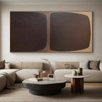 Dark Rectangular Abstract Shapes Painting with Subtle Mystery WINK061