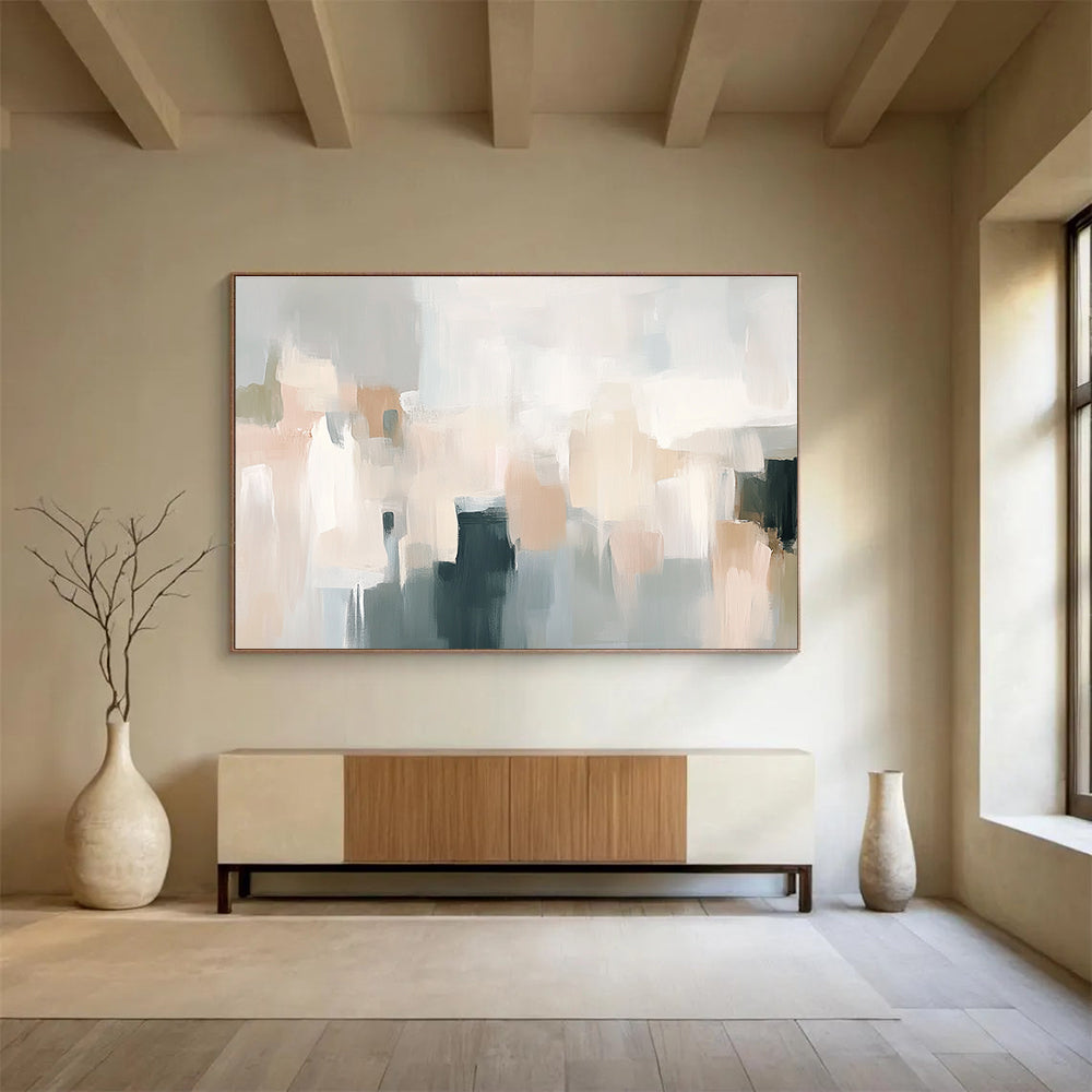 Pastel Blocks Abstract Cityscape Painting ABS219