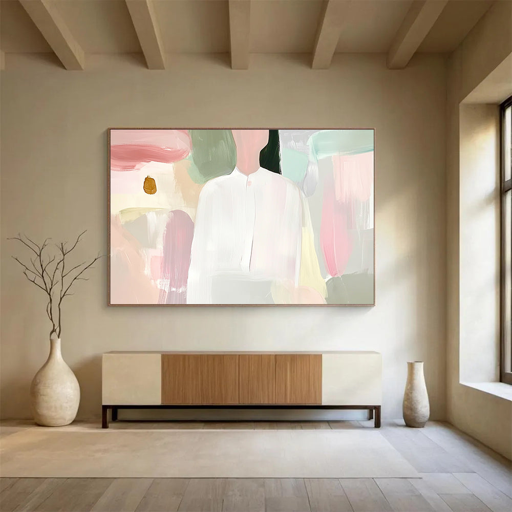 Pastel Figure Portrait with Soft Hues Abstract Painting ABS320