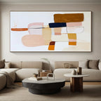 Earth - Toned Block Abstract Painting with Gentle Harmony WINK700