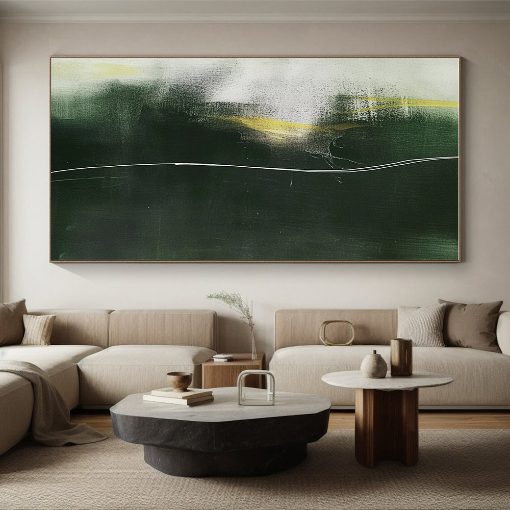 Green and Yellow Abstract Painting with Subtle Dynamics WINK140