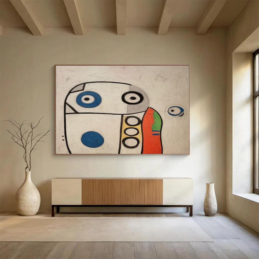 Cartoon - like Abstract Painting with Playful Shapes YHT001