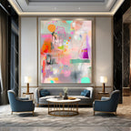 Pastel Abstract Fusion Painting of Playful Harmony GAB0176