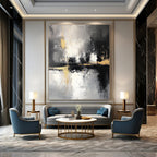 Dark Abstract Cityscape - Moody Urban Abstract Painting GAB0448