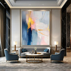 Pink Blue Abstract - Elegant Color - Block Art GAB0551