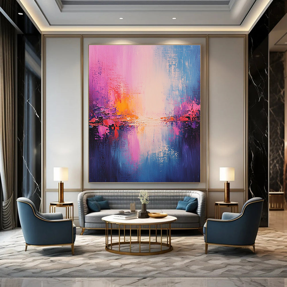 Pastel Sunset Abstract Painting for Soft Interiors GAB0735