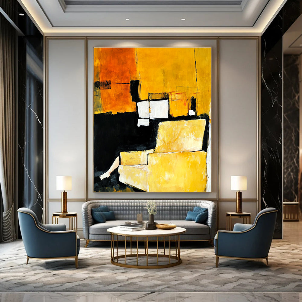 Yellow Armchair Abstract Painting for Modern Living Room Corners GAB1180