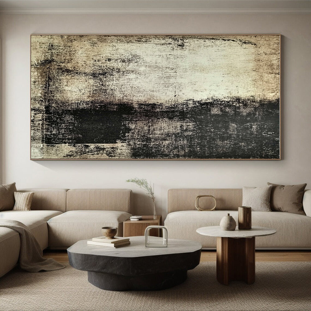 Sepia Textured Surface Abstract Painting with Vintage Appeal WINK113