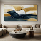 Gold and Black Abstract Painting with Luxurious Contrast WINK805