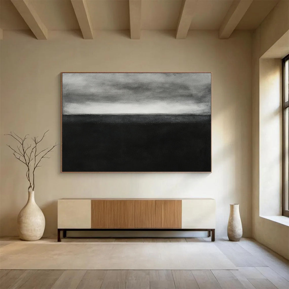 Monochrome Sea Landscape  Dramatic Solitude ABS093