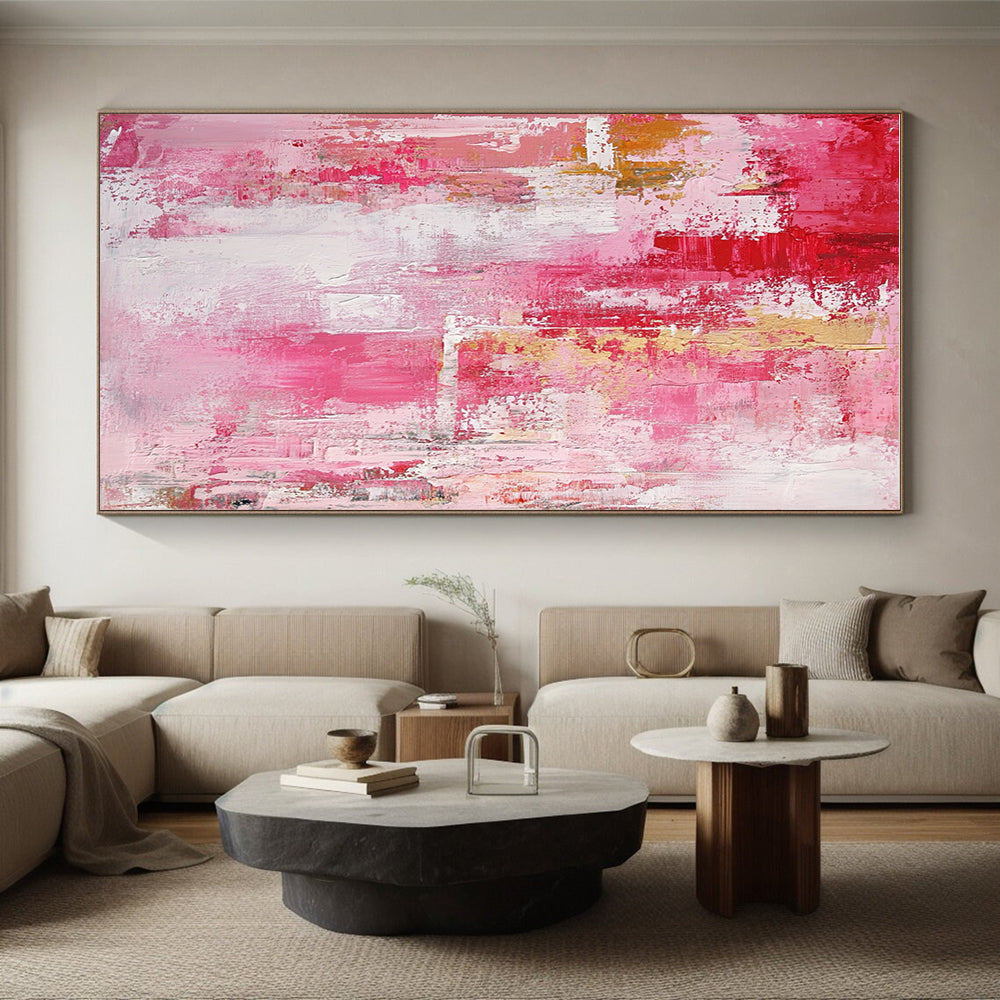 Pink Red Gold Abstract Painting with Feminine Opulence WINK546