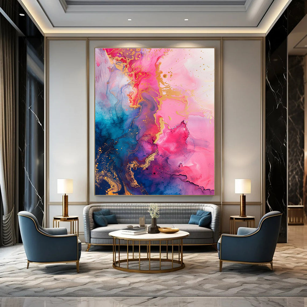 Dreamy Ink - Flow Abstract with Gold Painting for Relaxing Spaces HENG286
