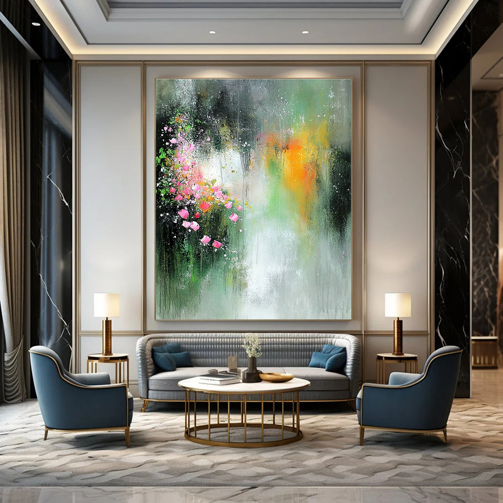 Colorful Floral Abstract Painting for Feminine - Style Beauty Salons GAB1339