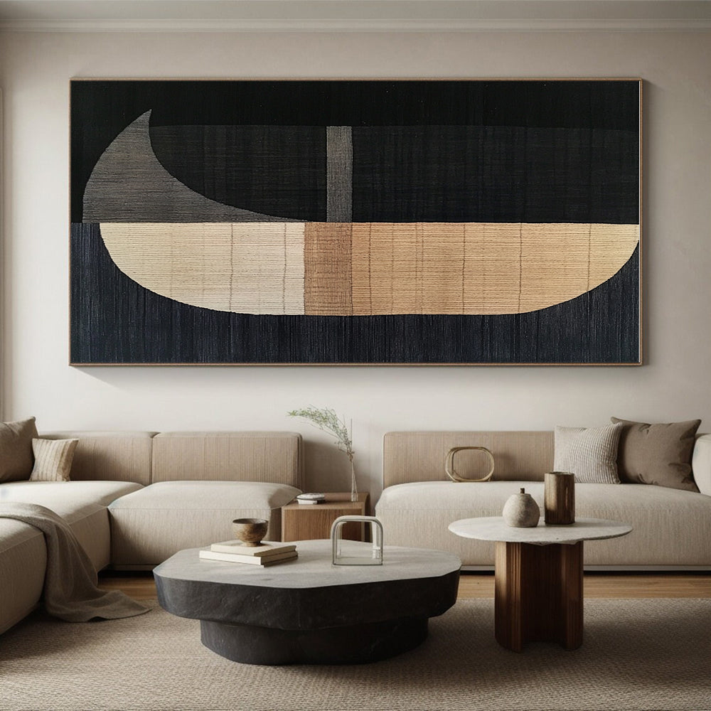 Geometric Textured Rug - like Abstract Painting with Artisanal Charm WINK180