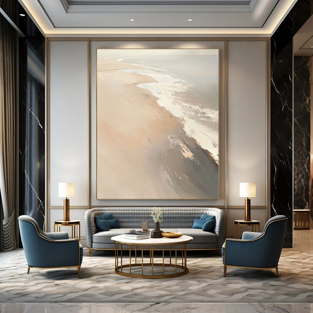 Minimalist Beach Abstract Painting for Calm - Themed Bedrooms GAB1016