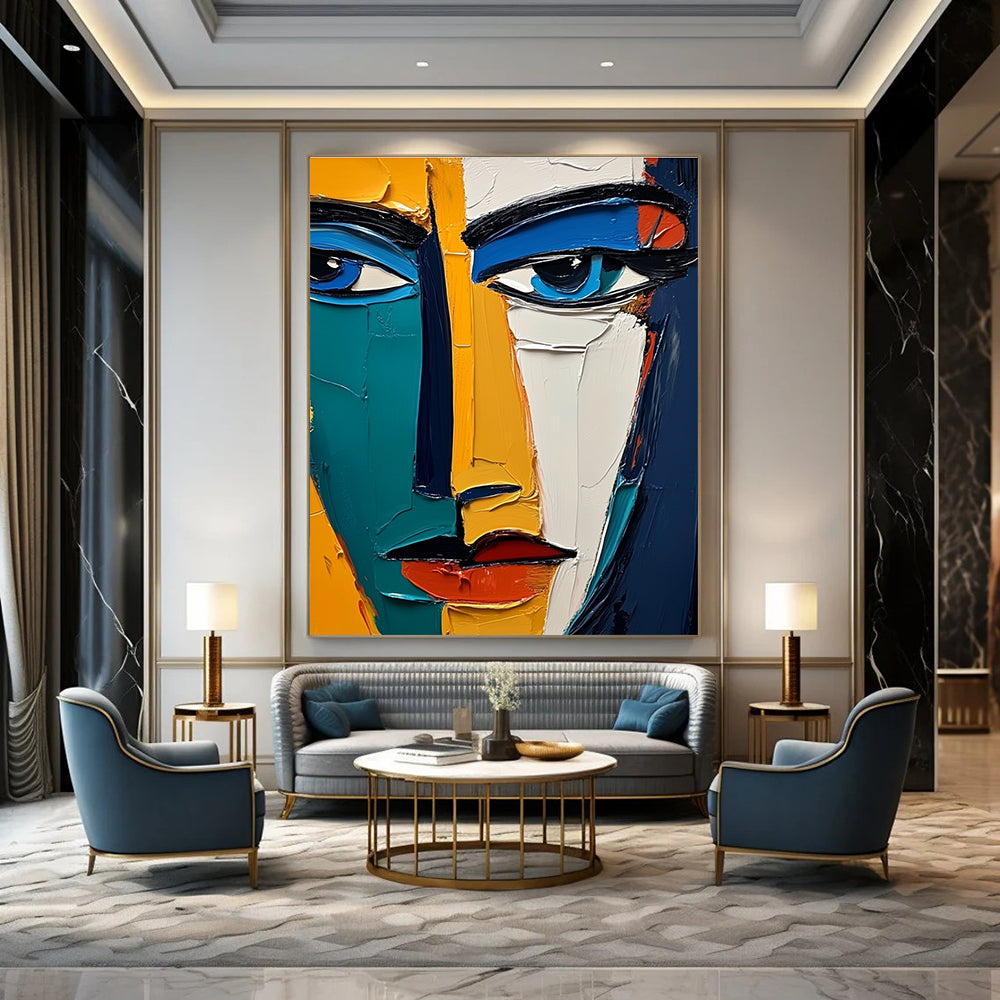 Colorful Portrait Abstract Painting for Art - Centric Hallways GAB1039