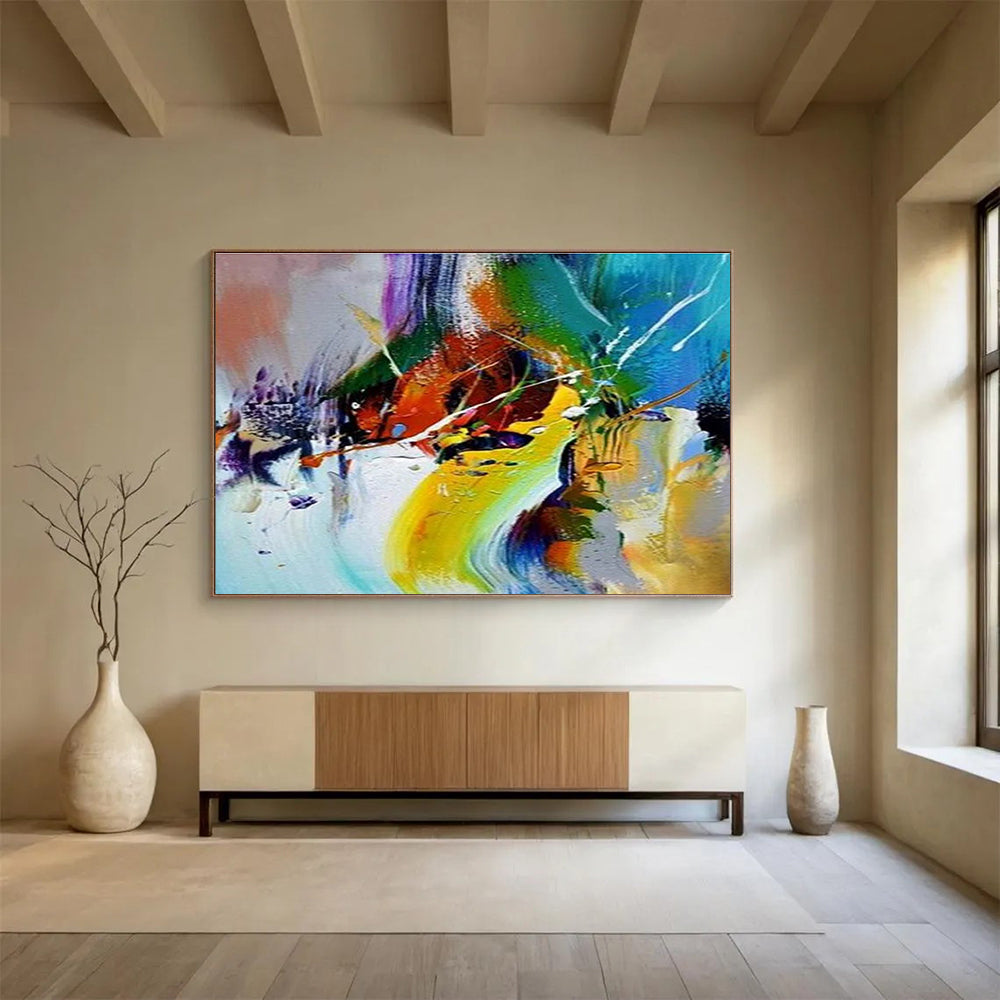 Colorful Splash Abstract Painting for Creative Studio Workspaces YHT280