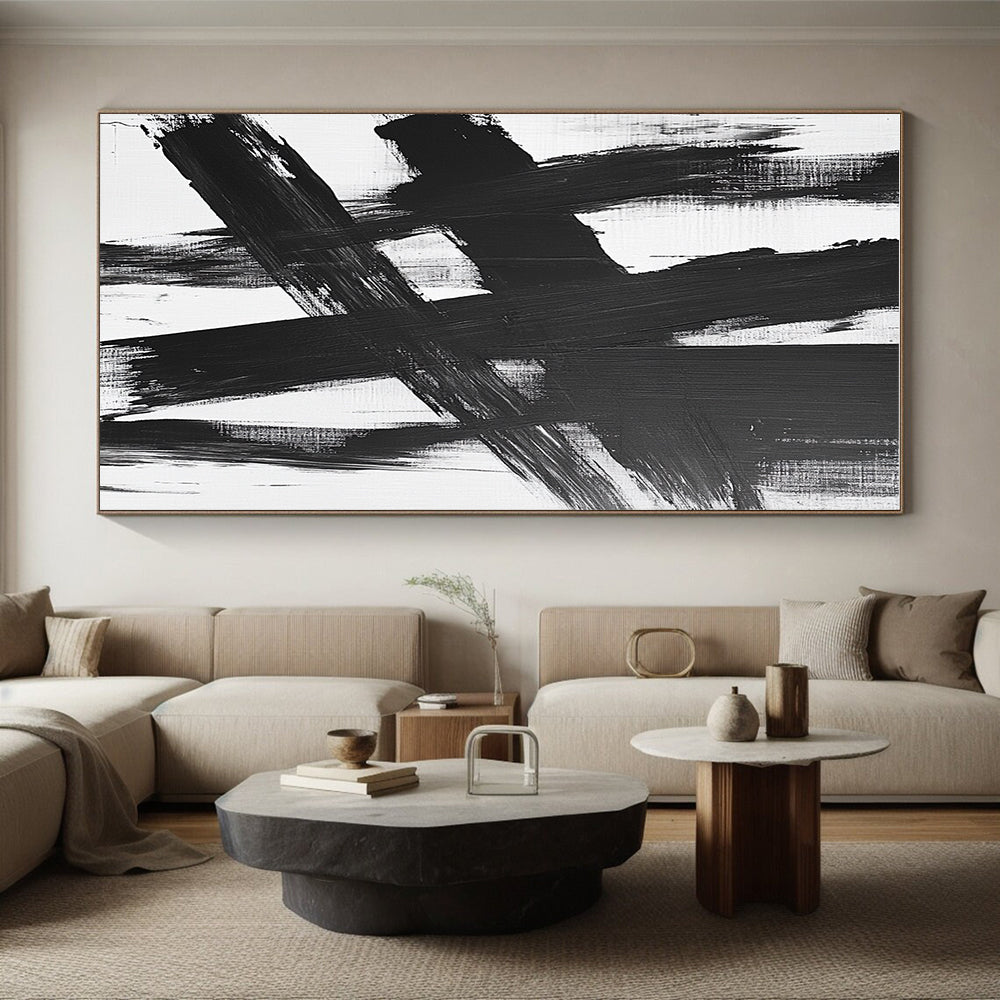 Cross - Stroke Abstract Painting with Graphic Impact WINK826
