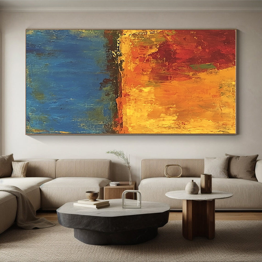 Warm and Cool Tones Abstract Painting with Dynamic Balance WINK795