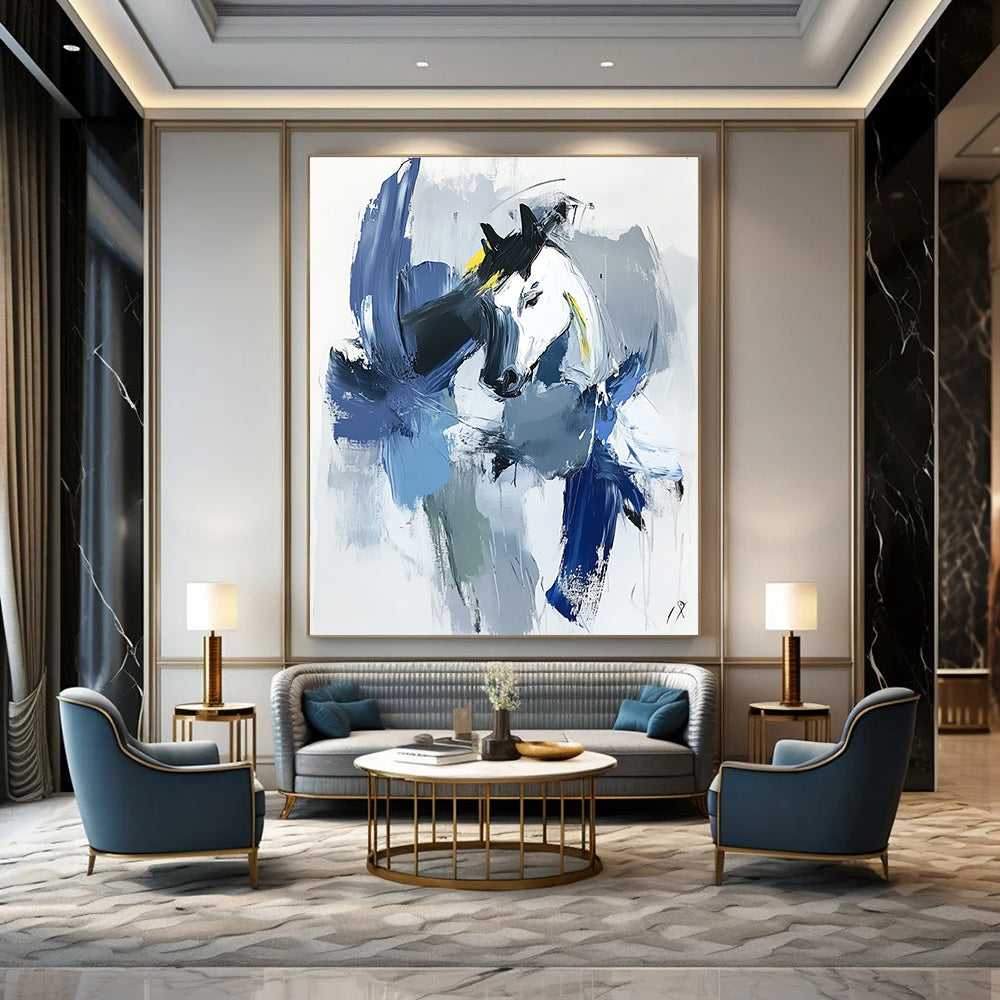 Abstract Horse Portrait Painting for Equestrian - Themed Spaces GAB1117