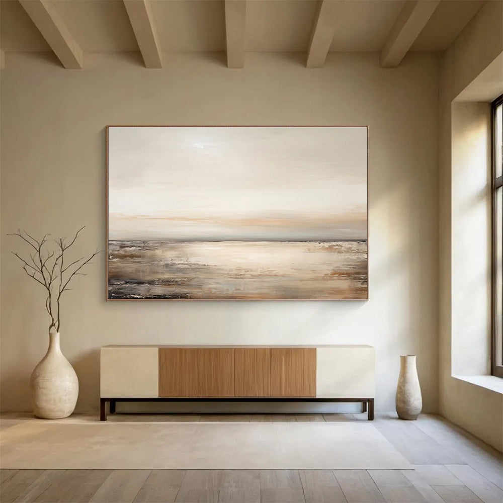 Neutral Seaside Abstract Painting for Calm Spaces YHT101