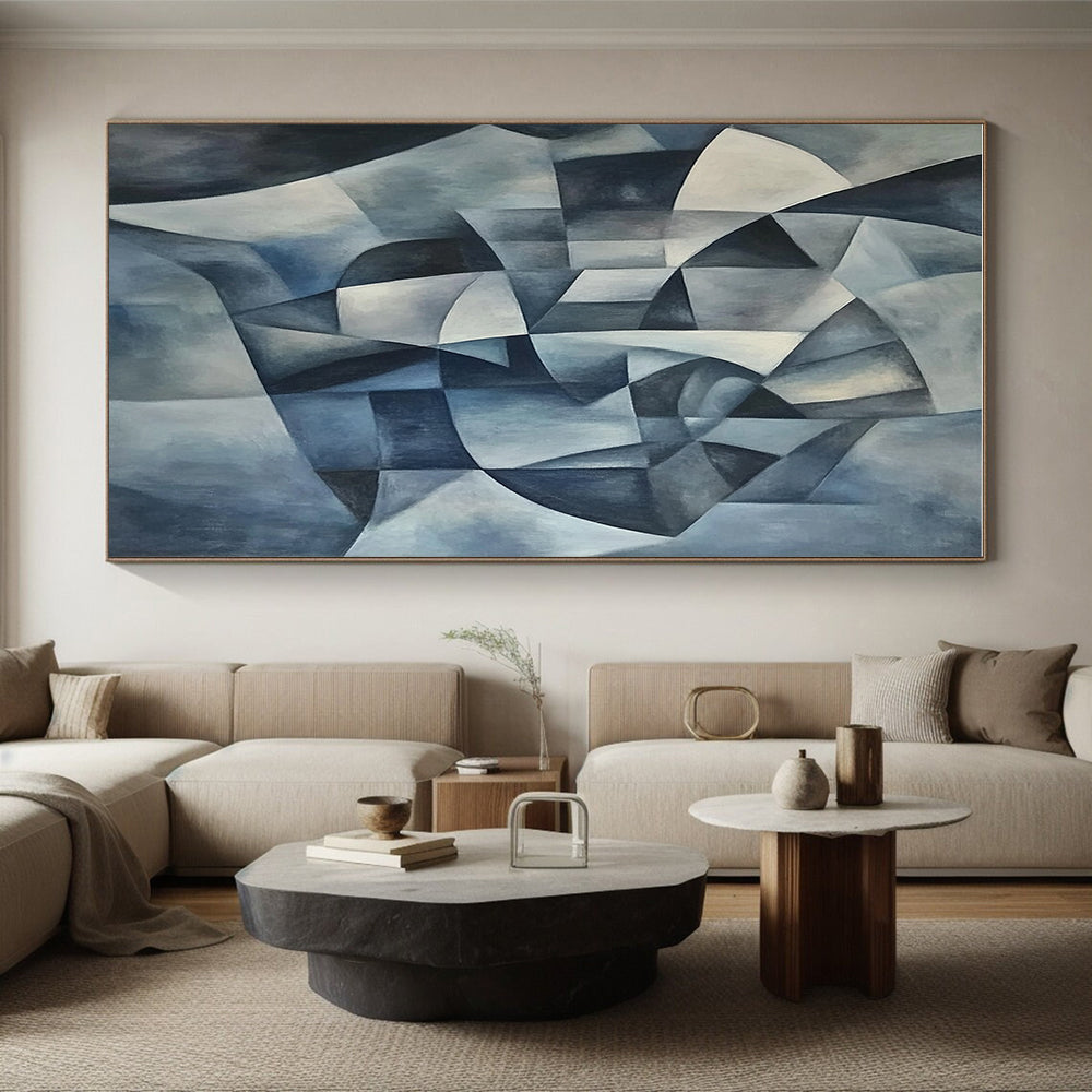 Monochromatic Geometric Abstract Painting with Precision WINK591