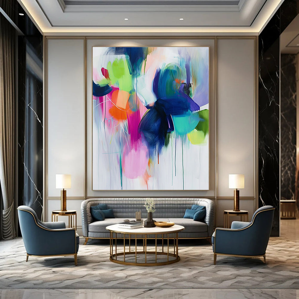 Bright Color Fusion Abstract Painting for Art - Filled Cafes GAB0842
