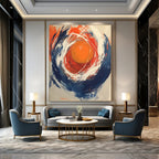 Circular Color Swirl Abstract Painting for Vibrant Fitness Studio Walls GAB1198