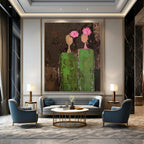 Flower - Head Figures Abstract Painting for Bohemian - Style Cafes HENG080