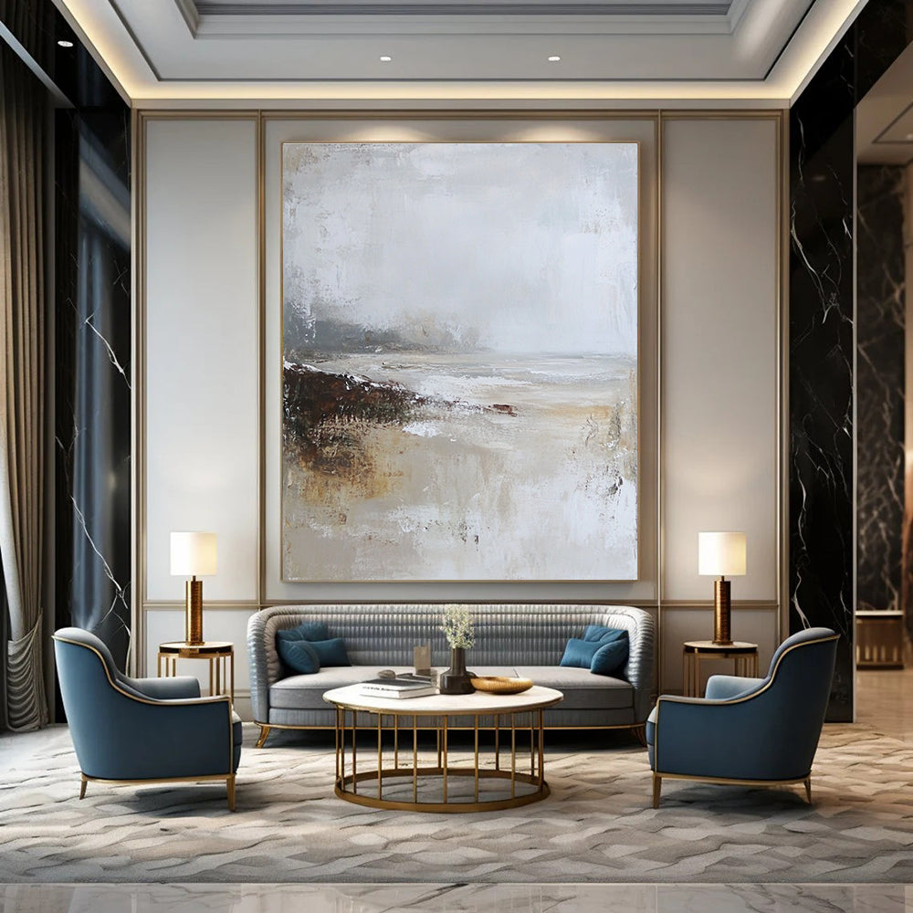 Minimalist Neutral Tones Seascape Abstract Painting GAB0673