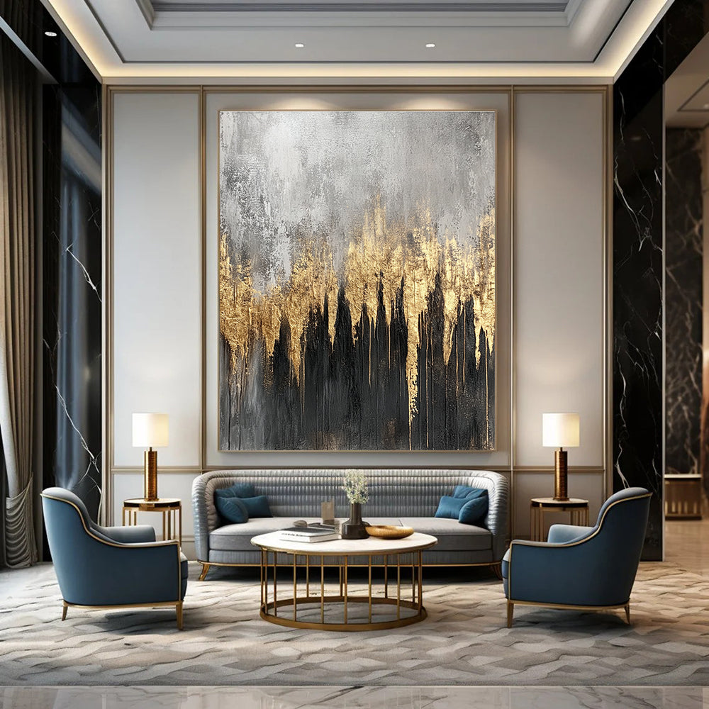 Gold - Forest Abstract Painting for Elegant Living Rooms GAB0860