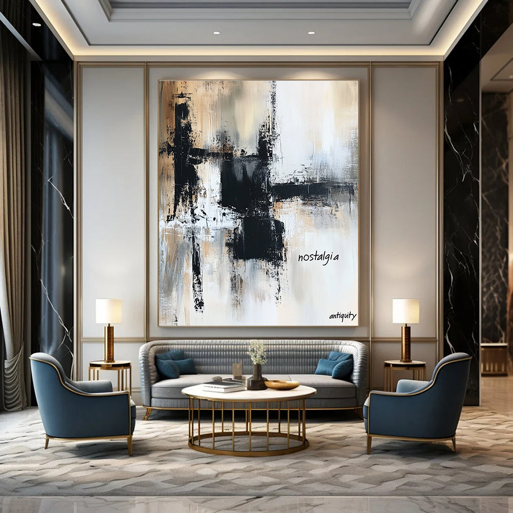 Nostalgia Abstract Composition Painting for Vintage - Themed Cafes GAB1172