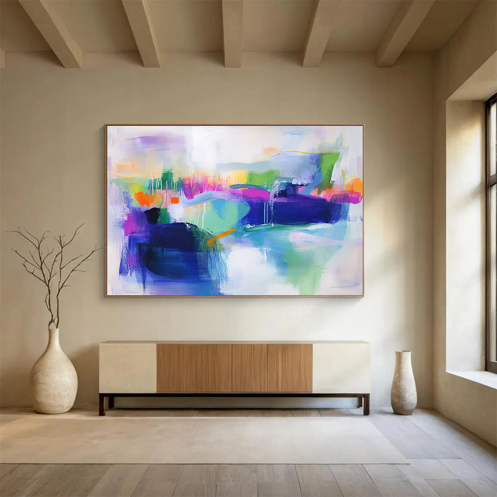Colorful Abstract Mosaic Painting with Vibrant, Playful Combinations ABS493