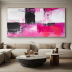Pink - Black - White Abstract Painting with Feminine Edge WINK537