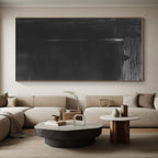 Dark Black Abstract Painting with Mysterious Depth WINK008