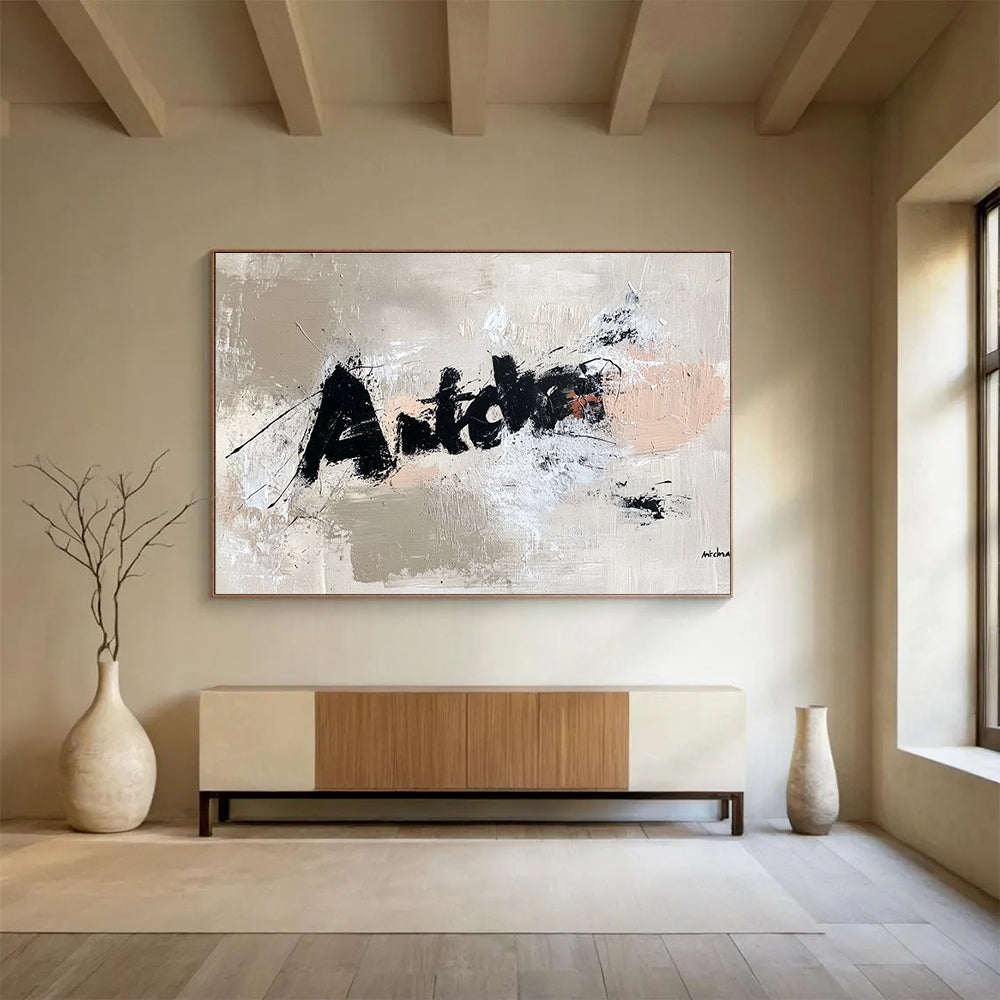 “Antcha” Text Abstract Painting with Edgy, Street - Art Vibes ABS469